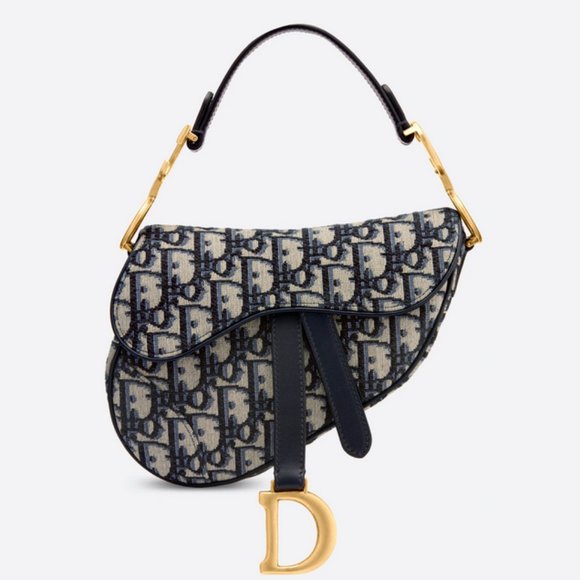 Dior Mini Oblique Saddle Bag & Shoulder Strap - Picture 1 of 12